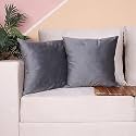 STITCHNEST Set of 2 Polycotton Cushion Covers – Yellow &amp; Grey Botanical and Geometric Mix – 24x24 Inches – Modern Cushion Covers for Sofa &amp; Living Room Decor