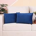 STITCHNEST Set of 2 Polycotton Cushion Covers – Yellow &amp; Grey Botanical and Geometric Mix – 24x24 Inches – Modern Cushion Covers for Sofa &amp; Living Room Decor