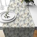 STITCHNEST Dry Leaves Printed Poly Cotton Table Runner and Bed Runner (13 x 60)