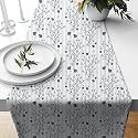 STITCHNEST Floral Dendrite Printed Poly Cotton Table Runner and Bed Runner (13 x 60)