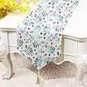 STITCHNEST Leafpile Printed Poly Cotton Table Runner and Bed Runner (13 x 72 Inches with Tassel)