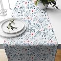 STITCHNEST Alabaster Printed Poly Cotton Table Runner and Bed Runner (13 x 60)