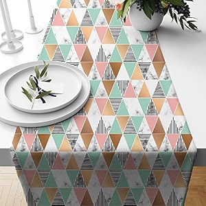 stitchnest alabaster printed poly cotton table runner and bed runner 13 x 60