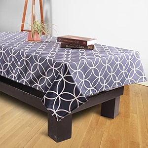 stitchnest circle printed poly-cotton center table cover  vibrant blue rectangle tablecloth for coffee amp centre table  durable washable fade-resistant fabric  40 x 60 inches