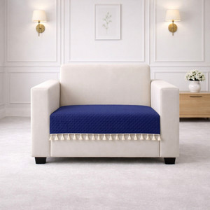 STITCHNEST Velvet 1 Seater Sofa Plain Cover