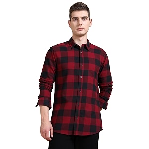 StitchX Mens Brushed Cotton Buffalo Checkered Shirt-S-2XL