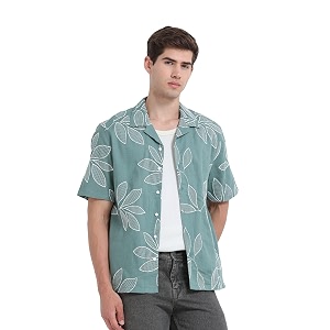 stitchx men39s tropical embroidered resort shirt-xs-2xl
