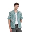 StitchX Men's Tropical Embroidered Resort Shirt-XS-2XL