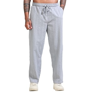 stitchx mens airport look textured seersucker cotton jogger trousers s-4xl