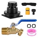 Stock Tank Drain Plug Kit for rubbermaid Stock Tank Drain Plug（for rubbermaid Commercial50 70 100 150 300 Gallon Stock Tanks） with 3/4" NPT ×3/4" GHT Brass Hose Faucet Garden Hose Connector
