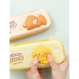 bear cartoon animal shape stationery box for kids - cute decompression pen box creative eva stationery storage pencil pouch for girls and boys perfect for kids
