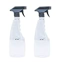 STOIC Flat Trigger Spray Bottle for Sanitizer, Gardening & Cleaning | 500ml Black (Pack of 2)