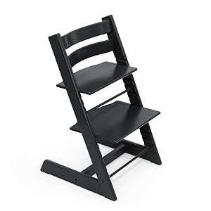 tripp trapp chair from stokke black - adjustable convertible chair for toddlers children amp adults - convenient comfortable amp ergonomic - classic design