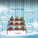 Stomata gardens 3- Step plant Stand for Multiple Plants and Pots Stand, Indoor Shelf Holder Rack, Gardening Stand,indoor outdoor (Black) | Gamla Stand