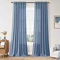 Stone Blue Linen Curtains 120 Inch Extra