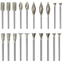 Stone Carving Set Diamond Burr Bits Compatible with Dremel, Rotary Tools Accessories Polishing Kits with 1/8 inch Shank for Carving, Engraving, Grinding, Stone, Rocks, Ceramics, Jewelry, Glass