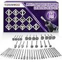 Stone Carving Set Diamond Grinding Bit Compatible with Dremel, 52Pcs Polishing Kit Diamond Bits 1/8" (3mm) Shank Accessories for Stone Glass Ceramics Carving, Polishing, Grinding