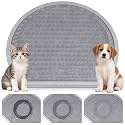 Stone Pet Bowl Mat for Dogs and Cats, Absorbent Quick Dry,D Shaped,Gray