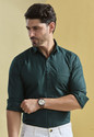 STONEBERG Men Solid Formal Dark Green Shirt