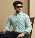 STONEBERG Men Solid Formal Light Blue Shirt