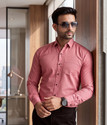 STONEBERG Men Solid Formal Pink Shirt
