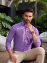 STONEBERG Men Solid Formal Purple Shirt