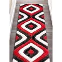 3D Embossed Flower Theme Shaggy Carpet Modern Fur Rugs for Bedroom Living Room, Drawing Room, Bedroom Runner Plush Microfiber Fabric - (d-16, 2x5 Feet)