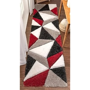 3d embossed shaggy carpet modern fur rugs for bedroom living room drawing room bedroom runner plush microfiber fabric - d-3 2x5 feet