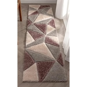 3d embossed shaggy carpet modern fur rugs for bedroom living room drawing room bedroom runner plush microfiber fabric - d-2 2x6 feet