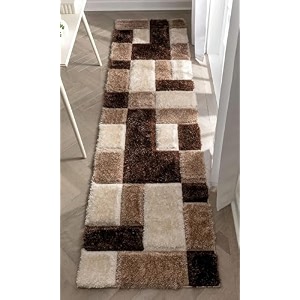 3d embossed shaggy carpet modern fur rugs for bedroom living room drawing room bedroom runner plush microfiber fabric - d-7 2x6 feet