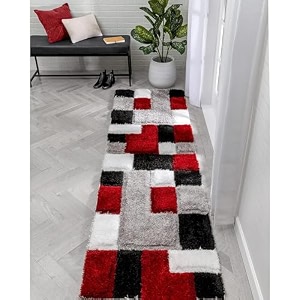3d embossed shaggy carpet modern fur rugs for bedroom living room drawing room bedroom runner plush microfiber fabric - d-8 2x5 feet