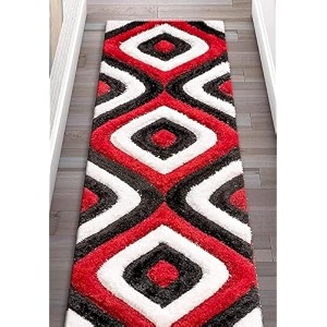 3d embossed shaggy carpet modern fur rugs for bedroom living room drawing room bedroom runner plush microfiber fabric - d-16 2x6 feet