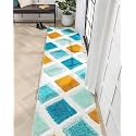 3D Embossed Shaggy Carpet Modern Fur Rugs for Bedroom Living Room, Drawing Room, Bedroom Runner Plush Microfiber Fabric - (D-15, 2x5 Feet)