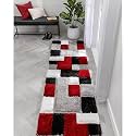 3D Embossed Shaggy Carpet Modern Fur Rugs for Bedroom Living Room, Drawing Room, Bedroom Runner Plush Microfiber Fabric - (D-8, 2x6 Feet)