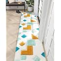3D Embossed Shaggy Carpet Modern Fur Rugs for Bedroom Living Room, Drawing Room, Bedroom Runner Plush Microfiber Fabric - (D-14, 2x5 Feet)