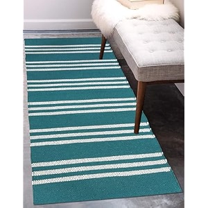 cotton carpet runner 22x60 inch for living room bedroom kids room kitchen bedside runner - new - fabric 1 2x5 feet