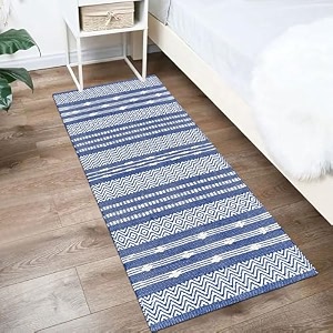 cotton carpet runner 22x60 inch for living room bedroom kids room kitchen bedside runner - cotton -1 2x5 feet