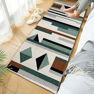 cotton carpet runner 22x60 inch for living room bedroom kids room kitchen bedside runner - printed -1 2x5 feet