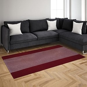 cotton carpet runner 22x60 inch for living room bedroom kids room kitchen bedside runner - wine - border 2x5 feet