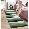 Cotton Carpet Runner 22x60 Inch for Living Room, Bedroom, Kids Room, Kitchen, Bedside Runner - (Green - (S), 2x5 Feet)