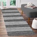 Cotton Carpet Runner 22x60 Inch for Living Room, Bedroom, Kids Room, Kitchen, Bedside Runner - (Black - Mix, 2x5 Feet)