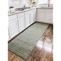 Cotton Carpet Runner 22x60 Inch for Living Room, Bedroom, Kids Room, Kitchen, Bedside Runner - (Green - G, 2x5 Feet)