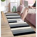 Cotton Carpet Runner 22x60 Inch for Living Room, Bedroom, Kids Room, Kitchen, Bedside Runner - (Black - (S), 2x5 Feet)