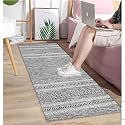 Cotton Carpet Runner 22x60 Inch for Living Room, Bedroom, Kids Room, Kitchen, Bedside Runner - (Black - DB, 2x5 Feet)