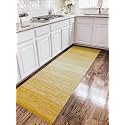 Cotton Carpet Runner 22x60 Inch for Living Room, Bedroom, Kids Room, Kitchen, Bedside Runner - (Yellow - G, 2x5 Feet)