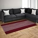 Cotton Carpet Runner 22x60 Inch for Living Room, Bedroom, Kids Room, Kitchen, Bedside Runner - (Wine - Border, 2x5 Feet)