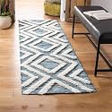 Cotton Carpet Runner 22x60 Inch for Living Room, Bedroom, Kids Room, Kitchen, Bedside Runner - (Blue - T, 2x5 Feet)