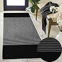 Cotton Carpet Runner 22x60 Inch for Living Room, Bedroom, Kids Room, Kitchen, Bedside Runner - (Black - S, 2x5 Feet)