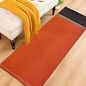 Cotton Carpet Runner 24x72 Inch for Living Room, Bedroom, Kids Room, Kitchen, Bedside Runner - (Orange, 2x6 Feet)