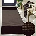 Cotton Carpet Stripe Pattern Runner 22x60 Inch for Living Room, Bedroom, Kids Room, Kitchen, Bedside Runner - (Coffee - S, 2x5 Feet)